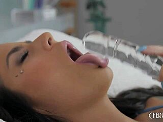 big tit tattooed brunette feels intense pleasure as her cunt is eaten and stuffed by big cock