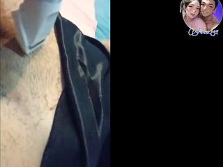 Young asian girl gets waxed in the bathroom.