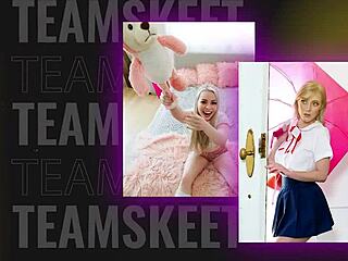 Cute teen plays twister, showing her ass and tits!