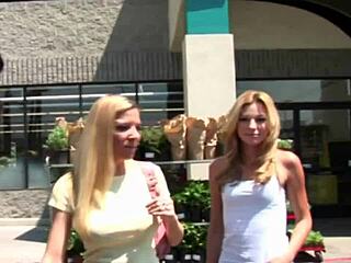 two girls give intense blowjob