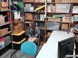 kimmy granger busted for shoplifting, forced to suck huge cop cock.