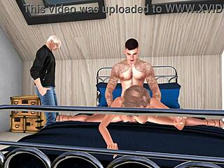 Her husband offers his submissive wife for hard pounding.