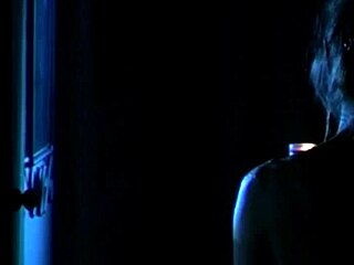 Sexy blonde screams silently while undressing in nude bath with hairy body