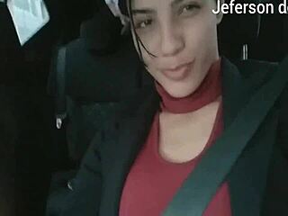 Karen Oliver gives passionate blowjob as thank you for ride.