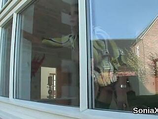 dude, unfaithful british mature lady sonia flaunts her huge titties in lingerie!