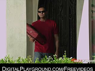 this stunning tattooed brunette with piercing and natural tits gets passionate rough sex with a big cock babe