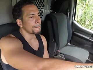 Latina teen Sally gets hard pounding with blowjob and bondage