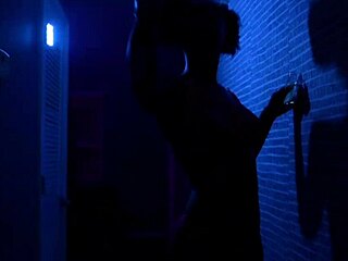 Ebony babe spreads pussy with toys.