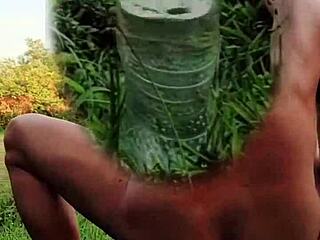 Myanmar gay twink plays naked outdoors