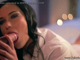 Fellucia gives the best blowjob to a mature milf's cock.