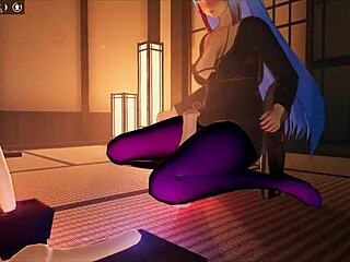 Futanari Girl Gives Footjob To Living Dildo