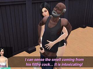 Cheating wife fucks homeless man in front of husband - ddsims