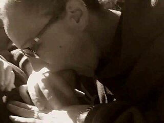 The nerd cleans up after the blowjob session