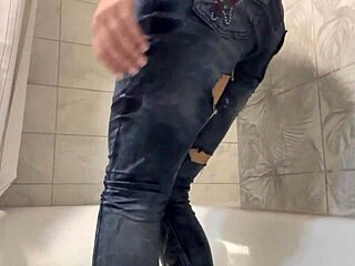 taking a shower in wet clothes