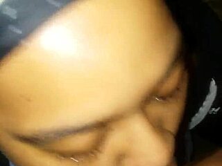 Ebony BBW worships huge black cock eagerly