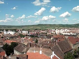 A top view of sibiu romania, showcasing european romanian tourist attractions