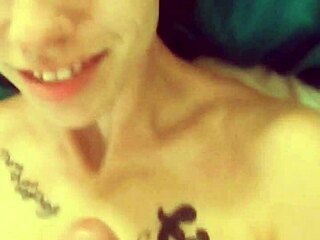 She makes him cum all over her face with toys!