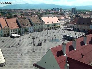 A top view of sibiu romania, showcasing european romanian tourist attractions