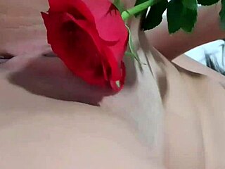 latina babe inserts flower in ass for anal orgasm and squirting