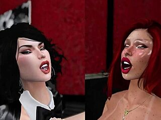 Jenn fucks Maggie in the bedroom with big tits