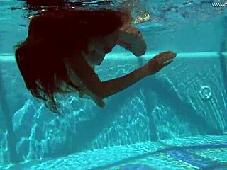 irina russia shows sexy shaved body underwater pool