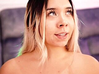 sexy chubby blonde latina masturbates eagerly with lush lovense toy