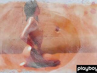 I watch glamorous latina strip in shower