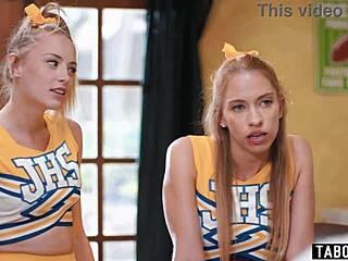 Coach fucks cheerleaders anal in uniform