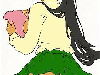 Ebony student in school uniform takes hot black dick in hentai?