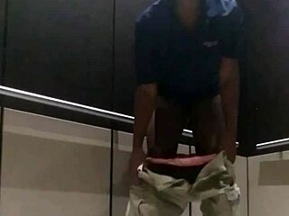 Ebony babe fingers herself to orgasm in wild elevator solo scene from Devils Playground.
