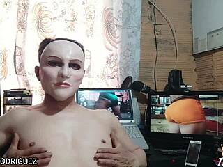 he transforms into a masked goddess, embracing his gay desires in this crossdressing adventure.