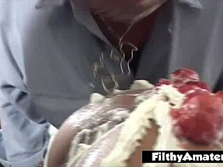 at the retro party, hands and feet explore the ass