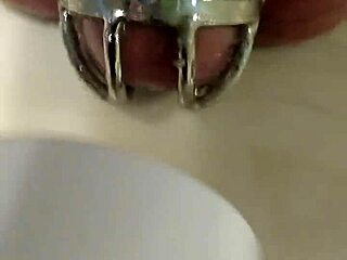 gluing my penis to the chastity cage for humiliation 😈