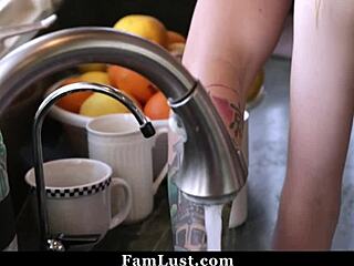 Stepsister rides big cock in bold POV scene