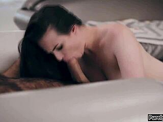 Just out of jail, stepbro fucks stepsis deepthroat