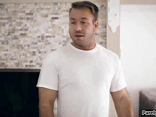 Just out of jail, stepbro fucks stepsis deepthroat