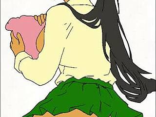 Ebony student in school uniform takes hot black dick in hentai?