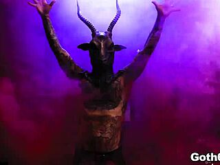 crazy goth sluts share giant dick in foursome