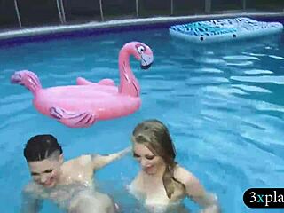 Two slutty babes suck off pervert men outdoor