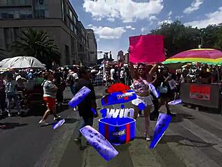 Kissing in CDMX with Faldita at LGBT March!