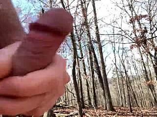 Risky Outdoor Masturbation Session with Homemade Cumshot