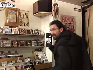 German amateur anal in shop threesome