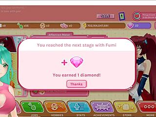 cute anime girl vtuber plays crush crush uncensored, getting all naughty