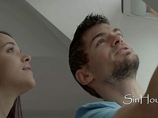 Tiny Brunette Cutie Smiles While Getting Pounded Hard