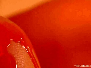 busty teen brunette eveline e masturbates with wax solo