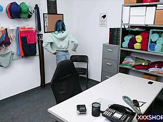 cute chick with blue hair gets punished roughly