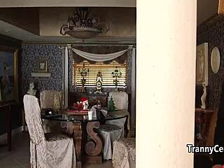 Latina Transsexual Gives Dude Facial for Christmas