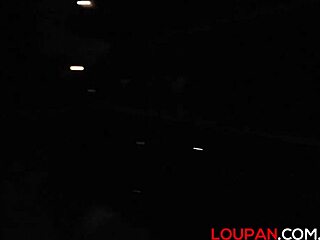 Curvy brunette Stella Loupan shows off her big ass in the car