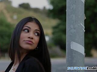 busty lesbian milf dominates teen beauty in bed