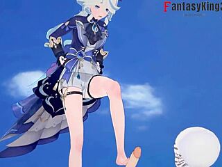 Man, Furina Bangin’ on Beach, Genshin Impact Full Vid on Red